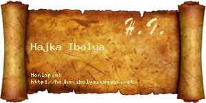 Hajka Ibolya névjegykártya